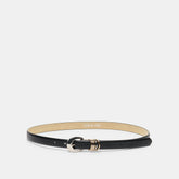 CRESCENT BUCKLE MIXED METAL BELT BLACK