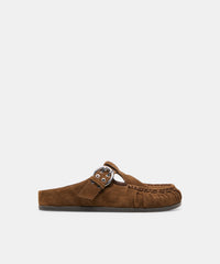 JEANNE FLATS CHESTNUT SUEDE