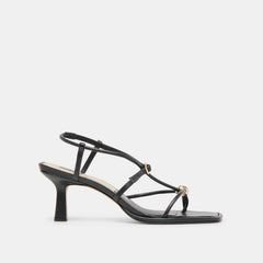 MYLEE WIDE HEELS BLACK LEATHER