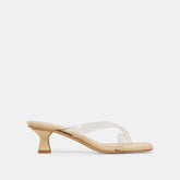 BREVEL VINYL WIDE HEELS CRYSTAL JELLY