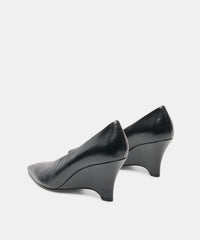 CAMERO WEDGES BLACK LEATHER