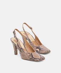 GESSIA HEELS BARK EMBOSSED LEATHER