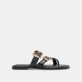 SHORE SANDALS BLACK LEATHER
