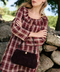 RAVEL SHOULDER BAG CHOCOLATE SUEDE
