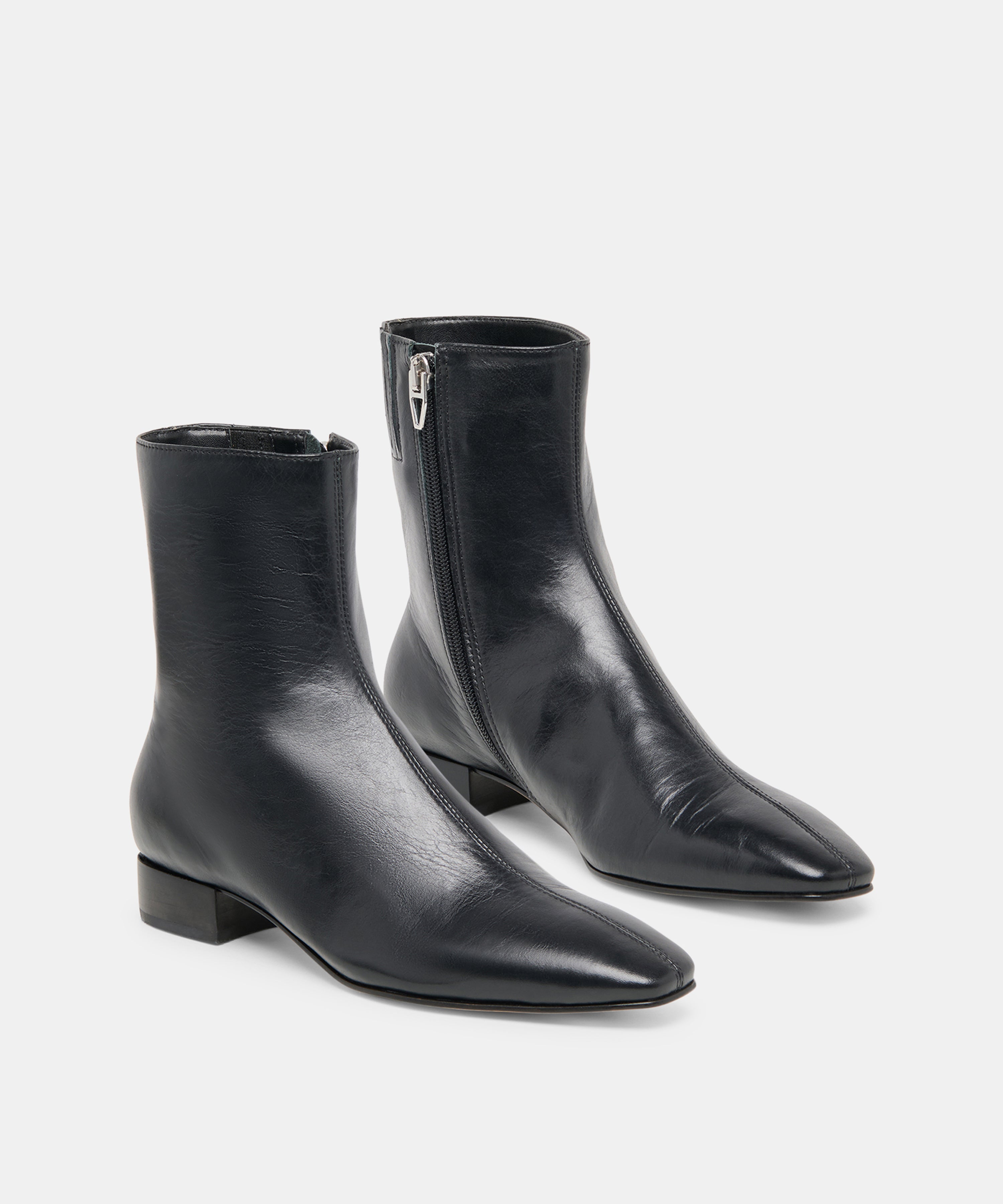TARINE BOOTIES BLACK LEATHER