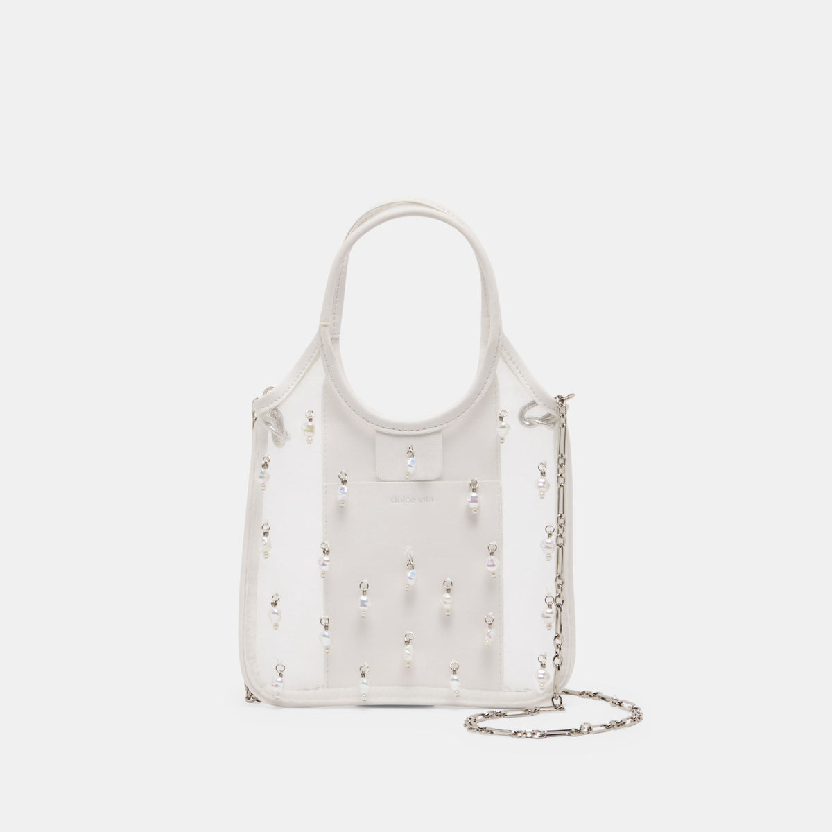 SYLVENE PEARL CROSSBODY WHITE MESH