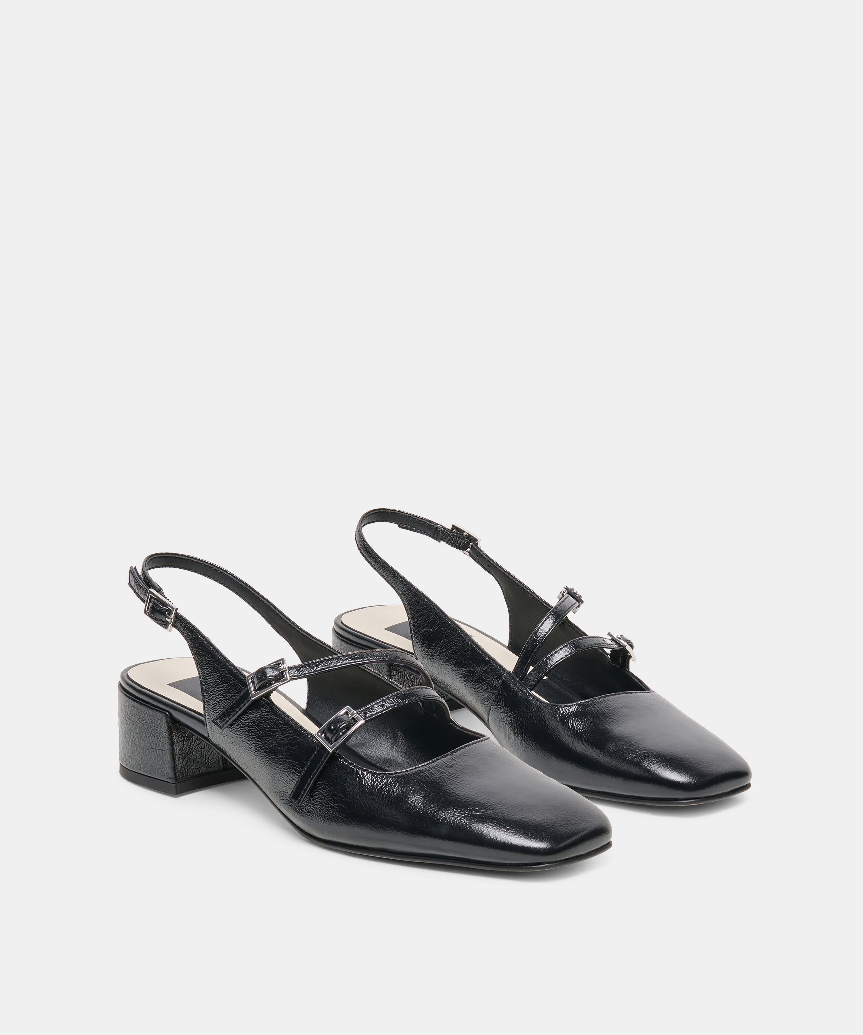 DRIAH HEELS BLACK LEATHER