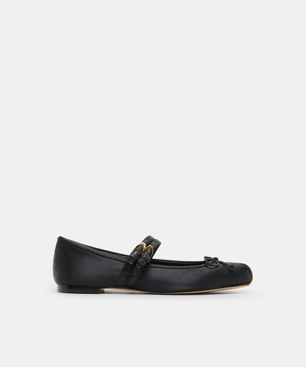 GIBSEN BALLET FLATS ONYX SATIN