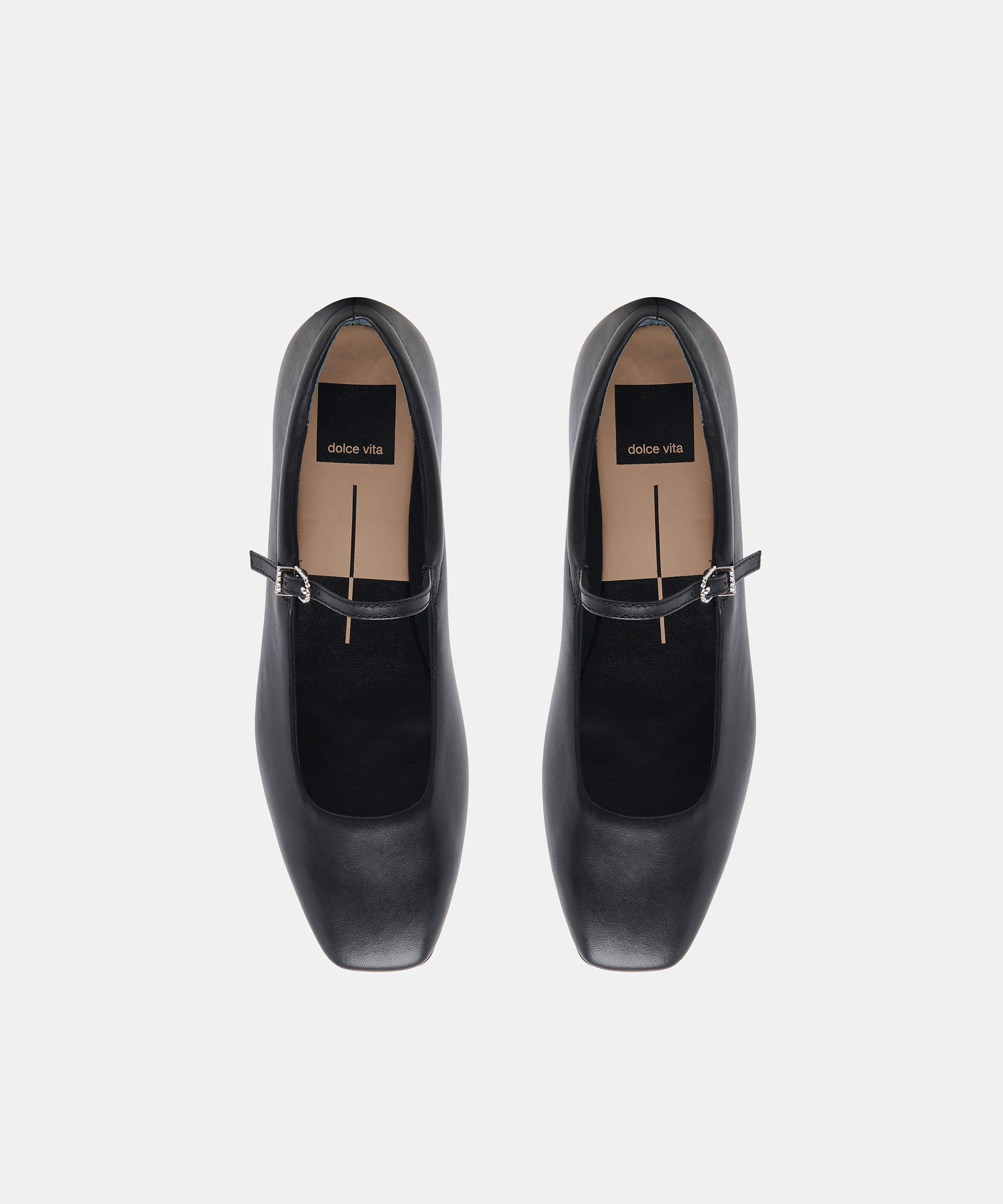 REYES BALLET FLATS BLACK LEATHER