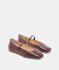 REYES BALLET FLATS CRANBERRY CRINKLE PATENT