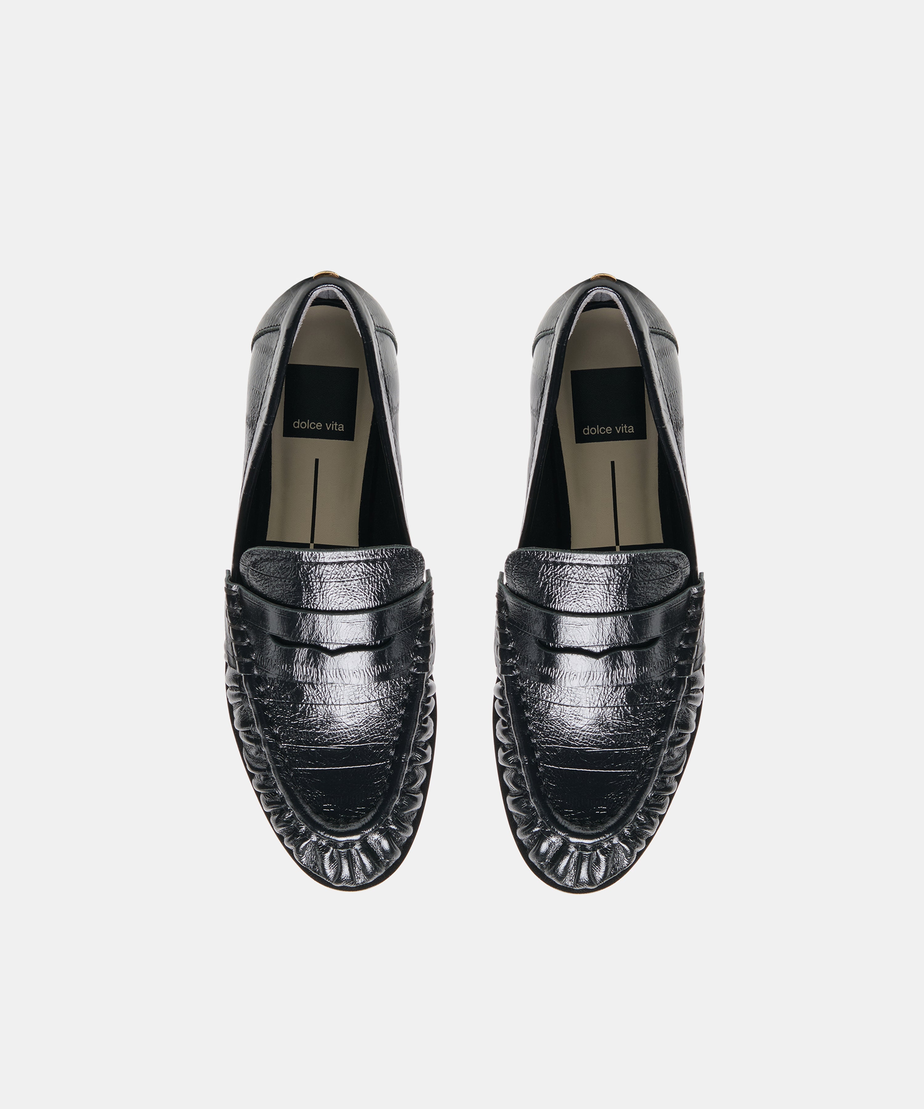 BAXEN LOAFERS NOIR EMBOSSED LEATHER