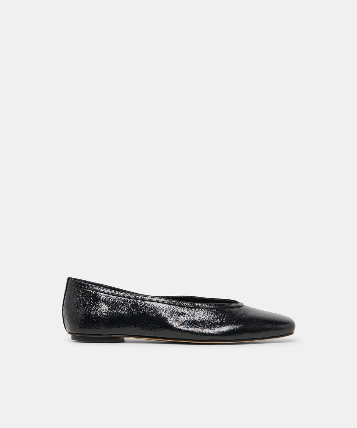 CARET BALLET FLATS BLACK LEATHER