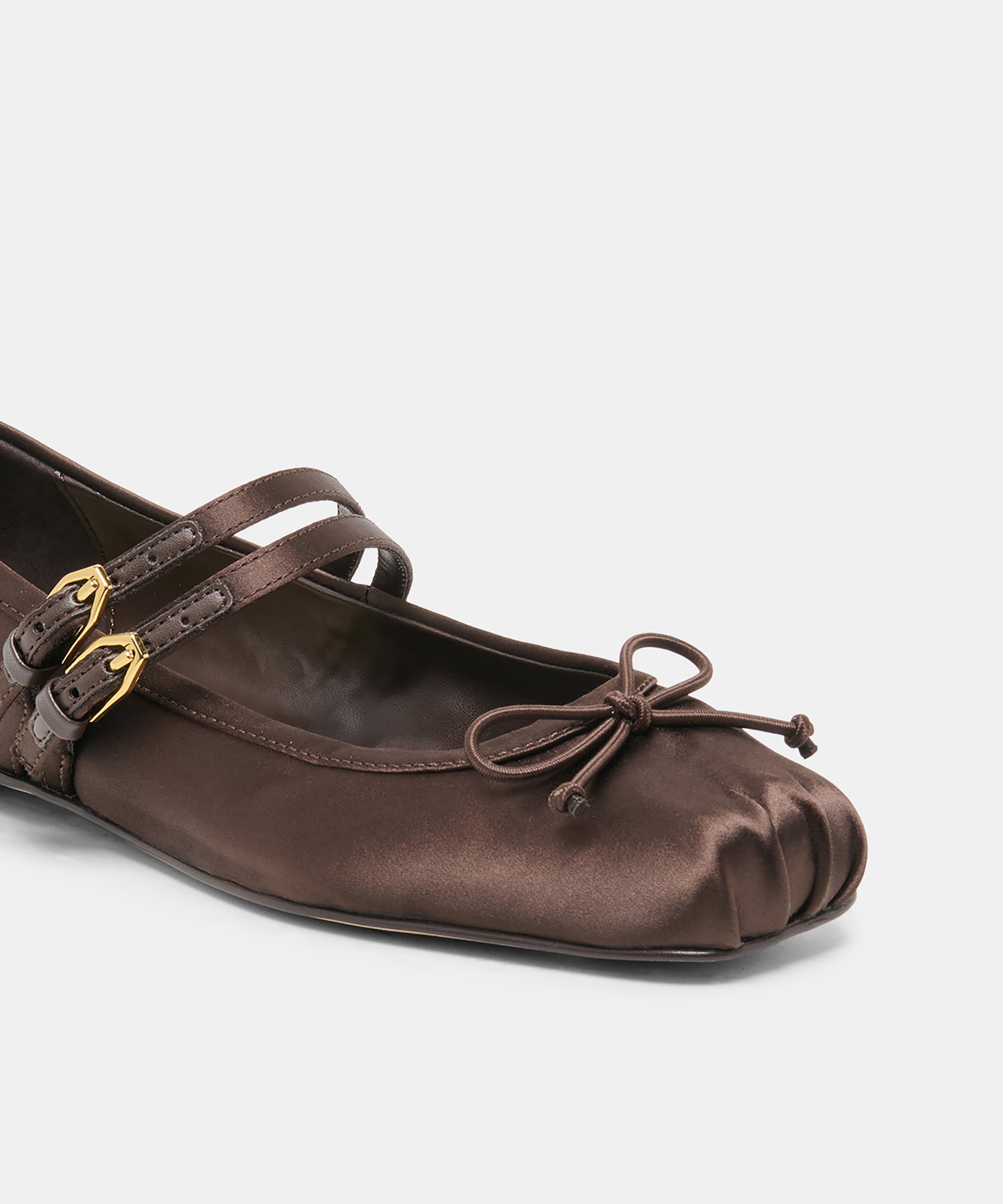 GIBSEN BALLET FLATS DK CHOCOLATE SATIN