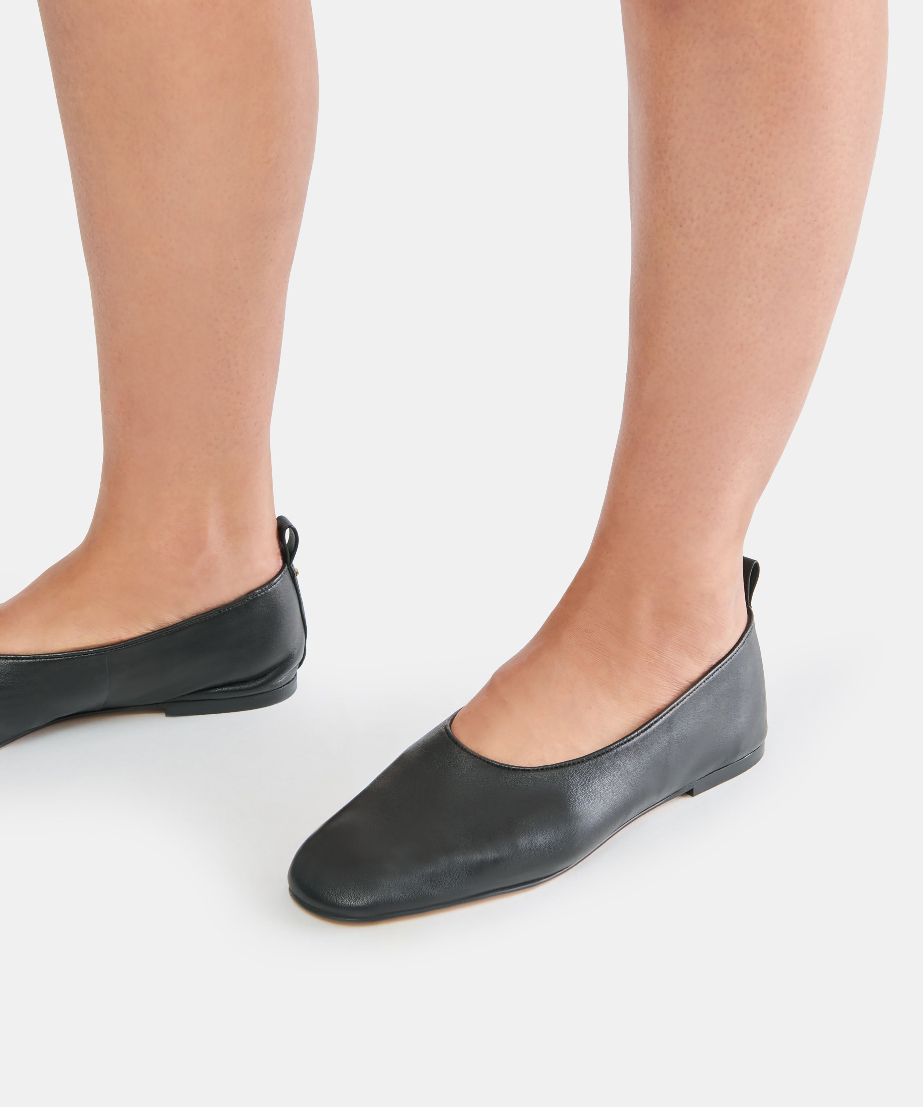 KORY BALLET FLATS BLACK LEATHER
