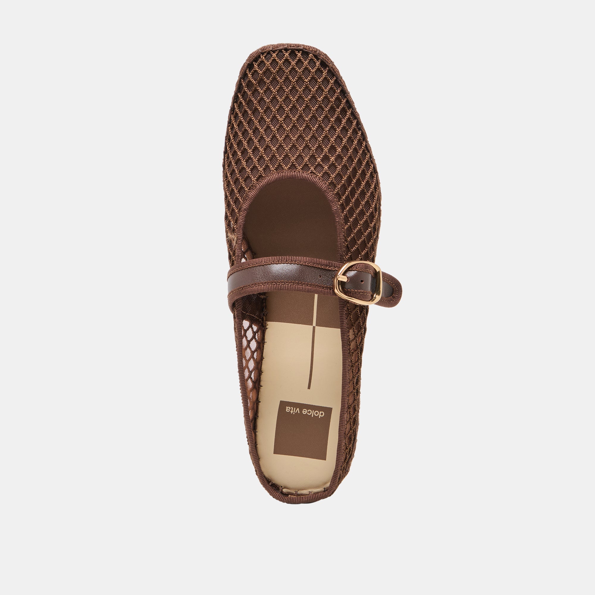 MILIE FLATS CHOCOLATE WOVEN MESH
