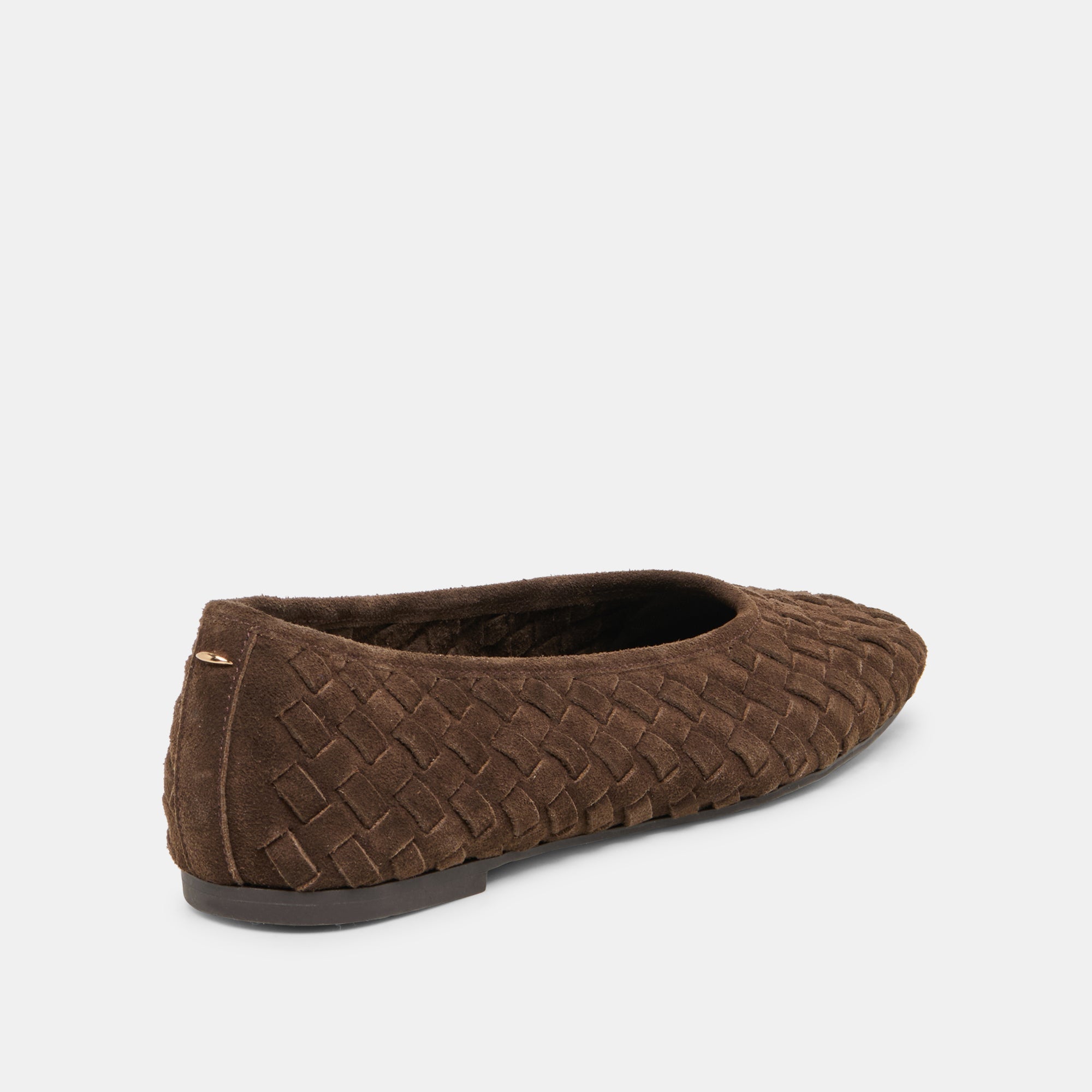 MYCAH BALLET FLATS DK BROWN WOVEN SUEDE