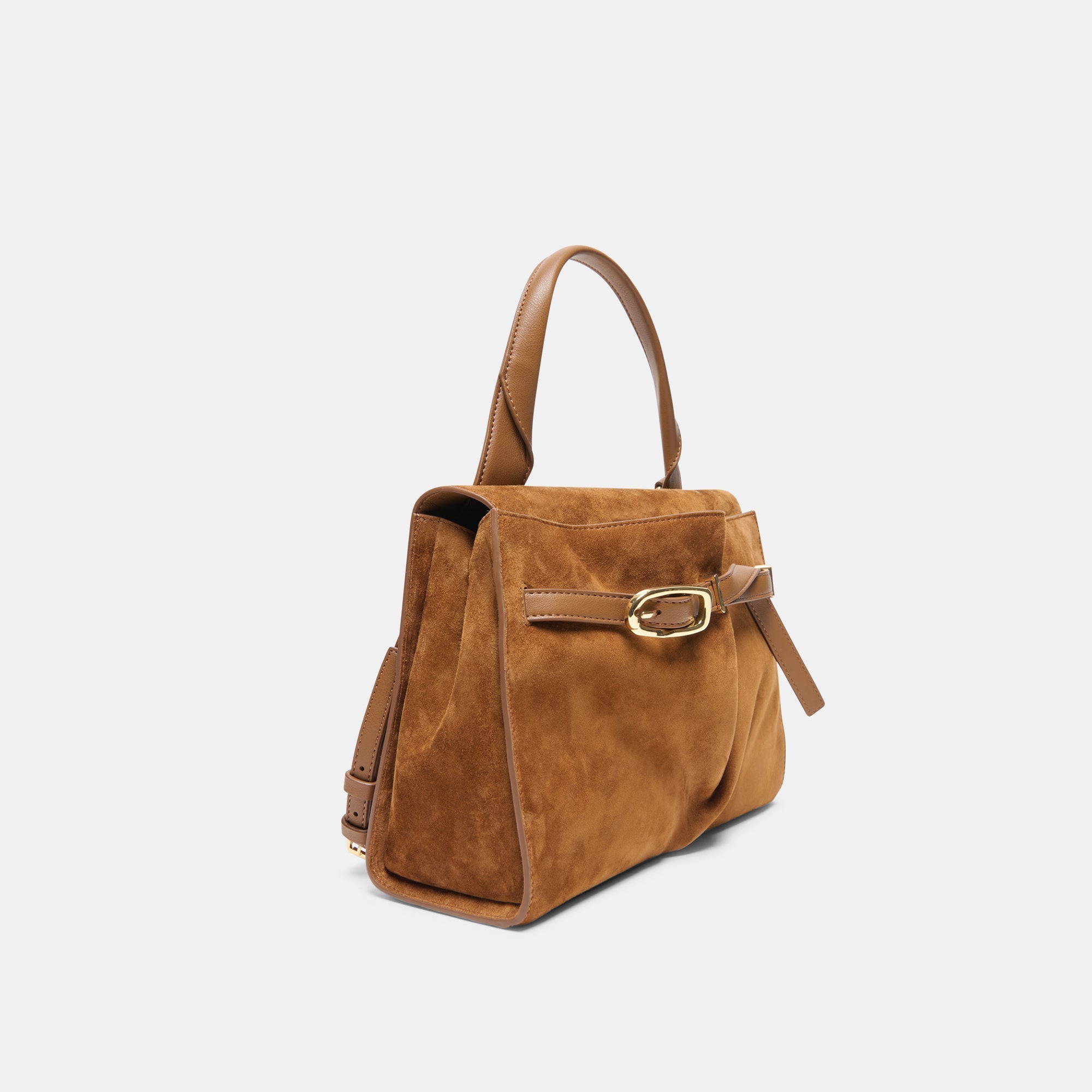BORGO HANDBAG DARK TAN SUEDE