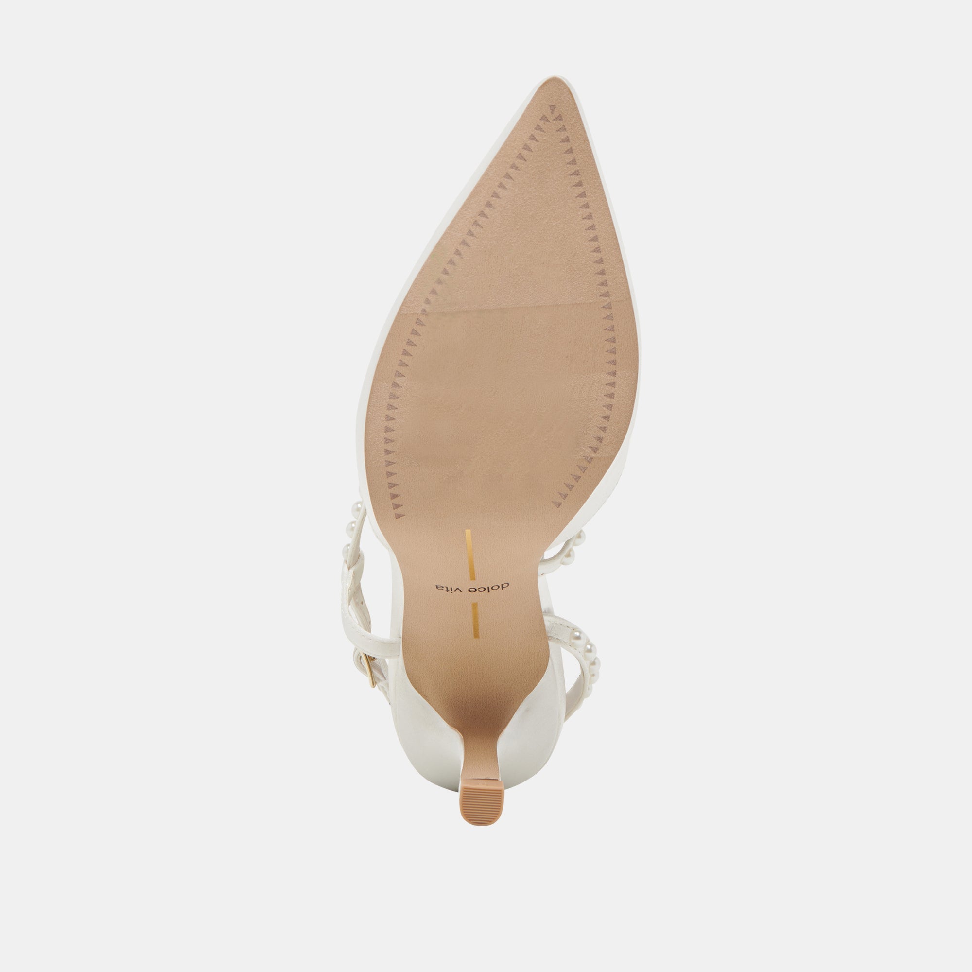 KAMRA PEARL HEELS TRUE WHITE SATIN