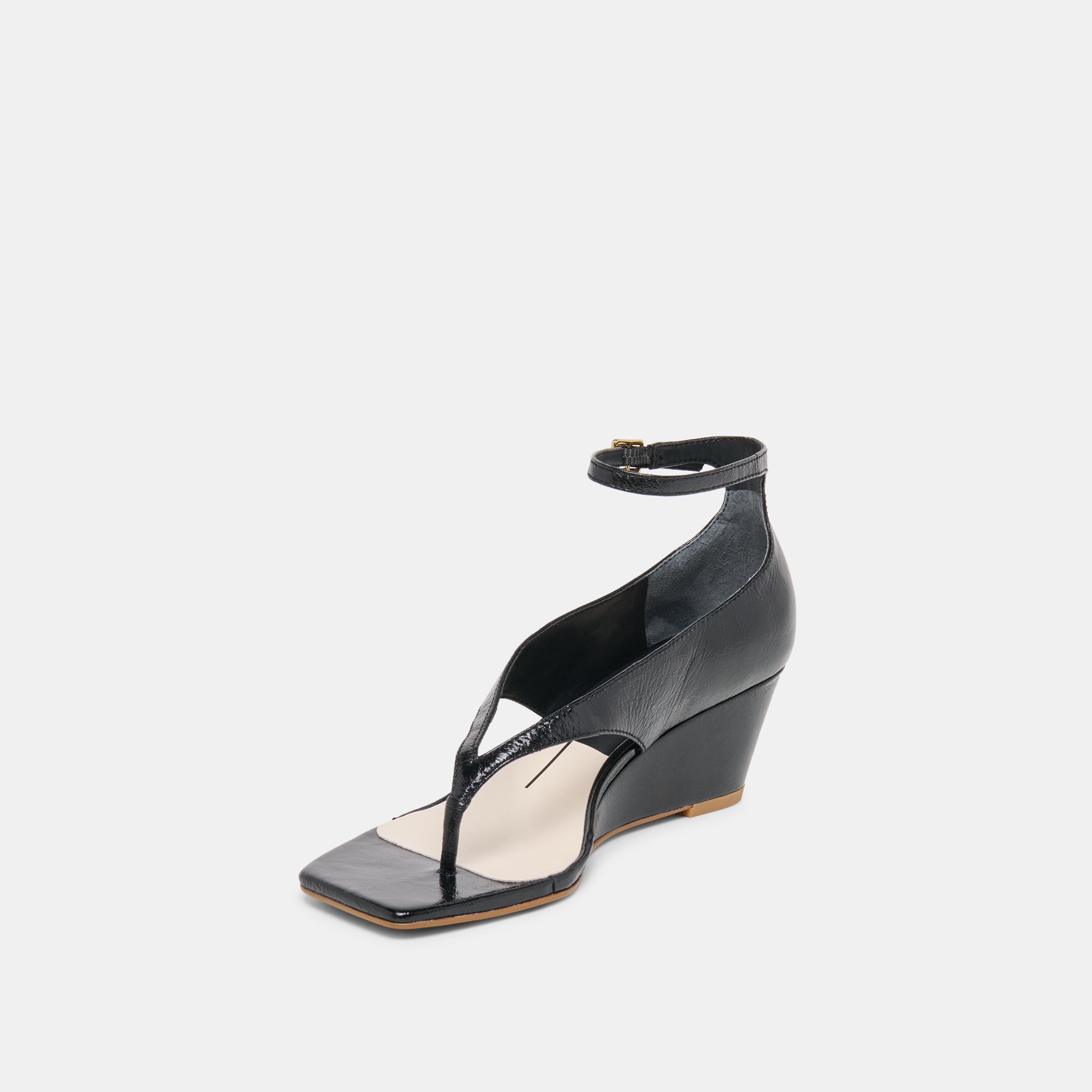 QUINNY WEDGES BLACK LEATHER