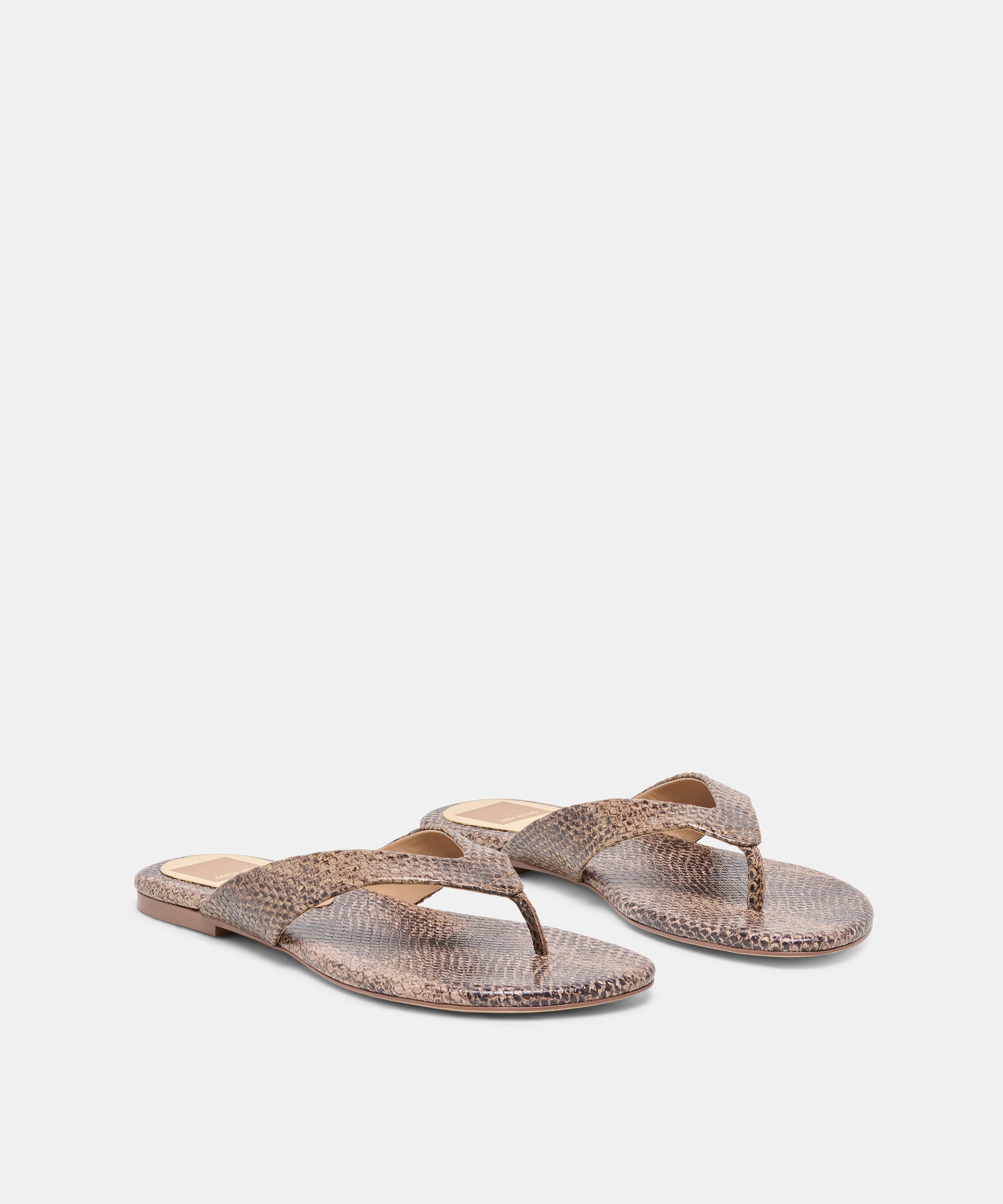 LINNET SANDALS SNAKE TAN EMBOSSED LEATHER