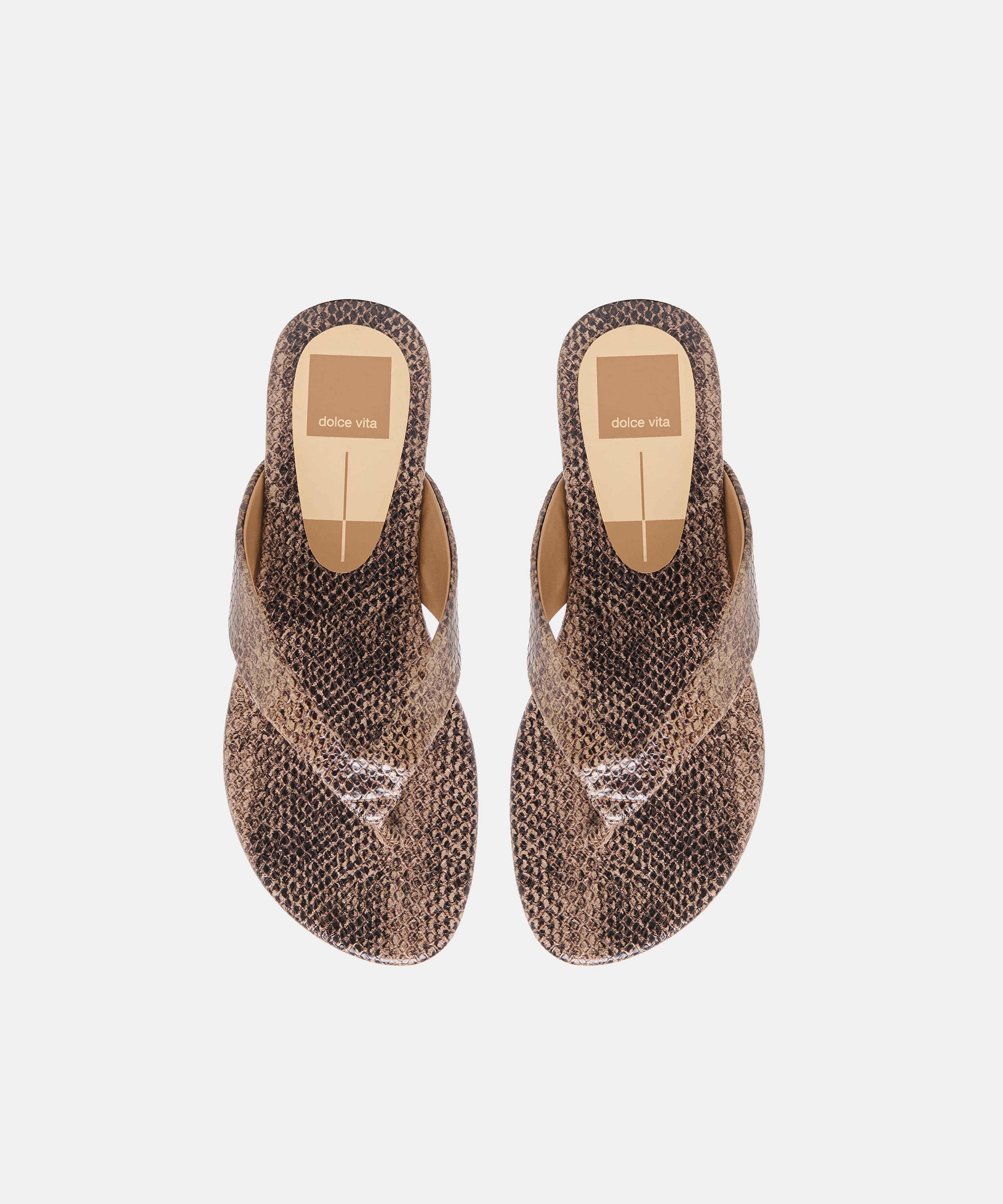 LINNET SANDALS SNAKE TAN EMBOSSED LEATHER