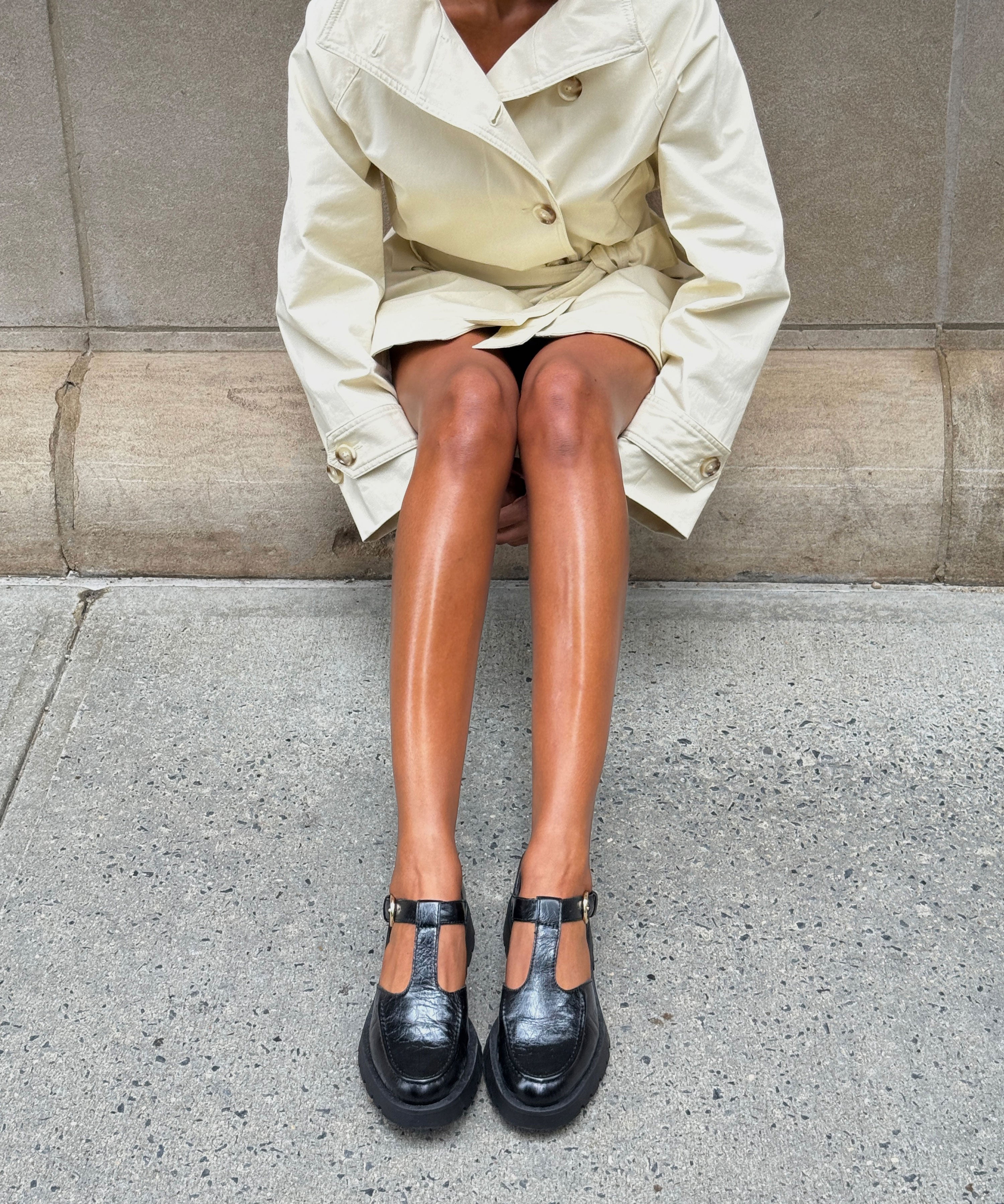EMILIO FLATS MIDNIGHT CRINKLE PATENT LEATHER